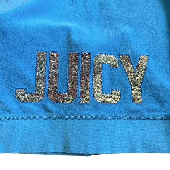 Vintage y2k Juicy Couture blue velour full-zip hoodie Size S - Picture 3 of 5